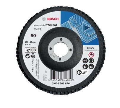 BOSCH X433 STANDARD FOR METAL FLAP DISC 100 MM, G120 (2608601678)