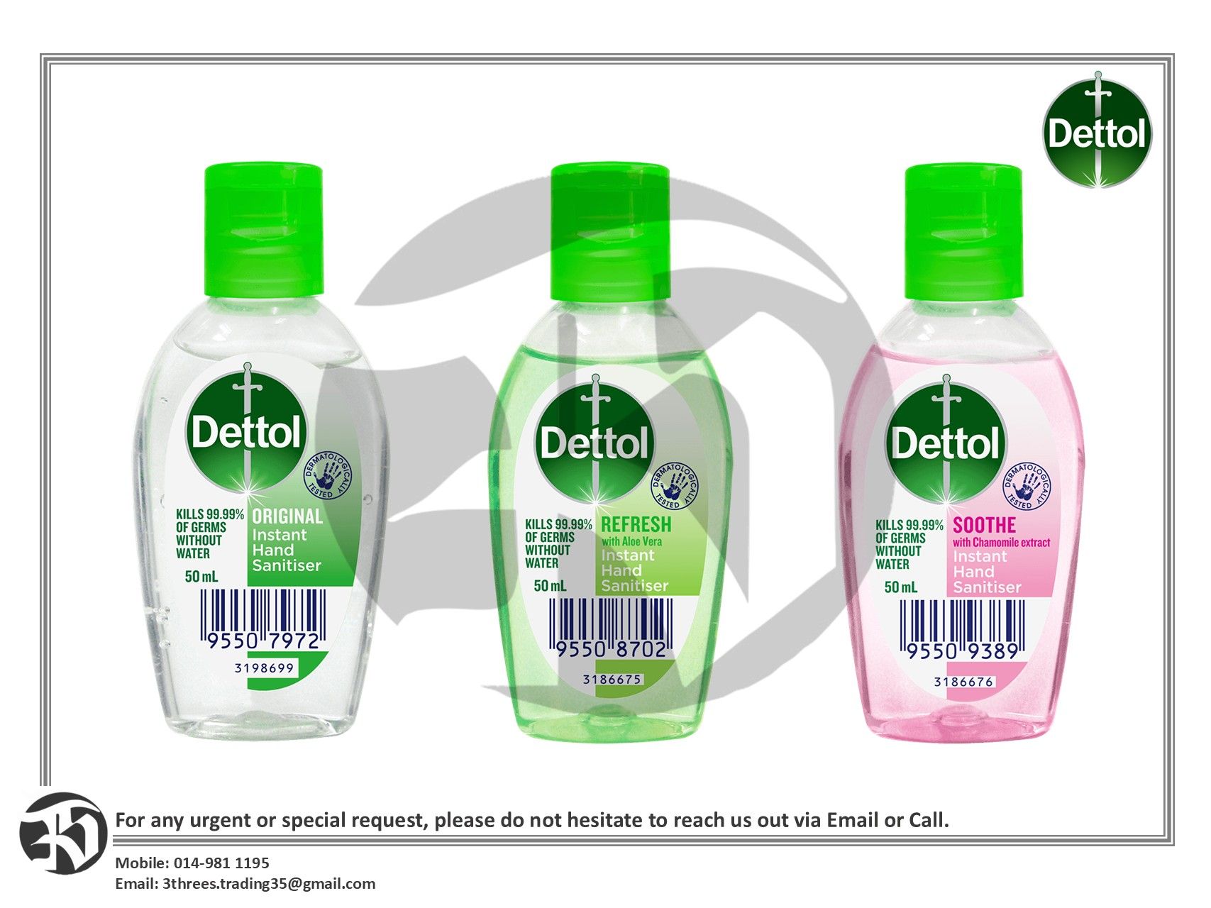 Dettol Antibacterial Hand Sanitizer 50ml
