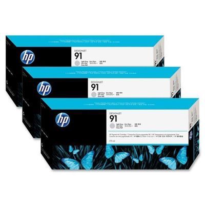 Genuine Malaysia HP Warranty - HP 91 Light Gray 3 Pack 775ml Ink Cartridge