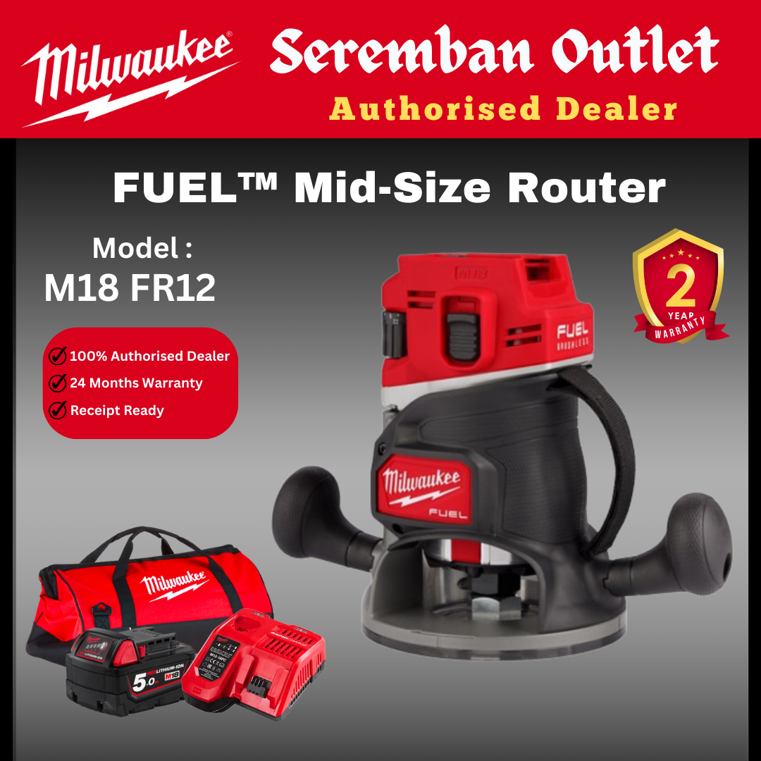 Milwaukee M18 Mid-Size Router / M18 FR12 / Milwaukee Router / Wood Cutter / Trim Router