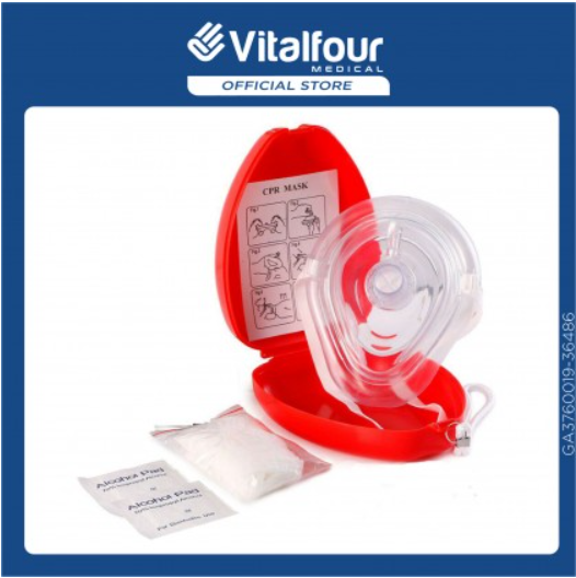 VITALFOUR CPR POCKET MASK WITH HARD CASE FOR ADULT