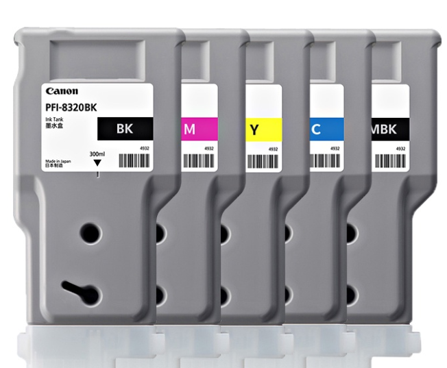 Canon Original PFI-8320 Matte Black(MBK)/ Black(BK)/ Cyan(C)/ Magenta(M)/ Yellow(Y) Ink Cartridge (300ml) / imagePROGRAF TM-5200 / 5300