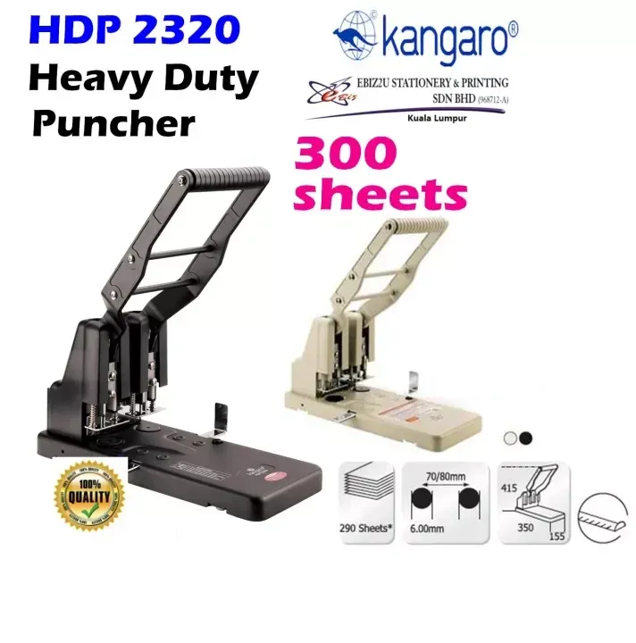 Kangaro Heavy Duty 2 Hole Puncher HDP-2320 -300 Sheets (HDP 2320, penumbuk 2 lubang, puncher paper, 2 Hole Puncher, heavy duty puncher)