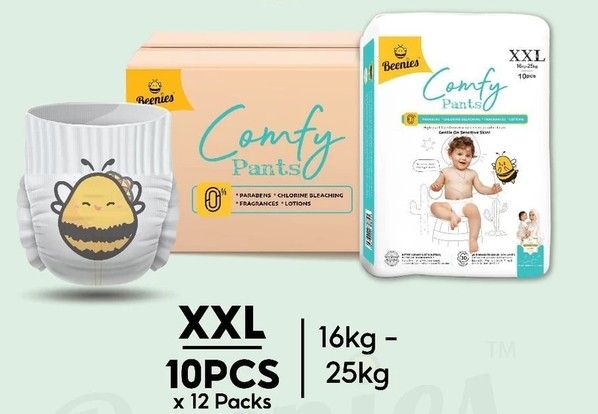 Beenies Comfy Pants CONVENIENCE Pack Lampin Bayi Jenis Seluar Pek Kemudahan / Baby Diapers Pants M-XXL 12 Packs 1 Carton L16 Pants 1Ctn New SL-11100-11103-NEW-CTN-KK