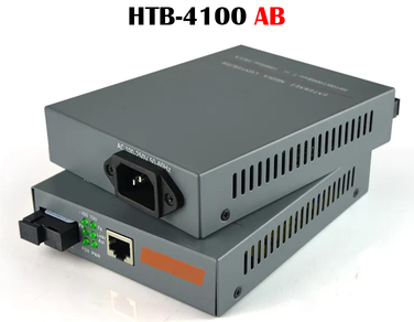 1 PAIR HTB-4100AB 10/100/1000M 3KM SIMPLEX FIBER OPTIC RJ45 ETHERNET MEDIA CONVERTER FIBER OPTIC TRANSCEIVER CON102