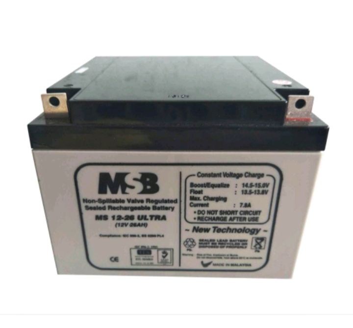 OCHA MSB 12V 26AH Rechargeable Sealed Lead Battery Dimension 175 x 166.5 x 126 mm- Free delivery