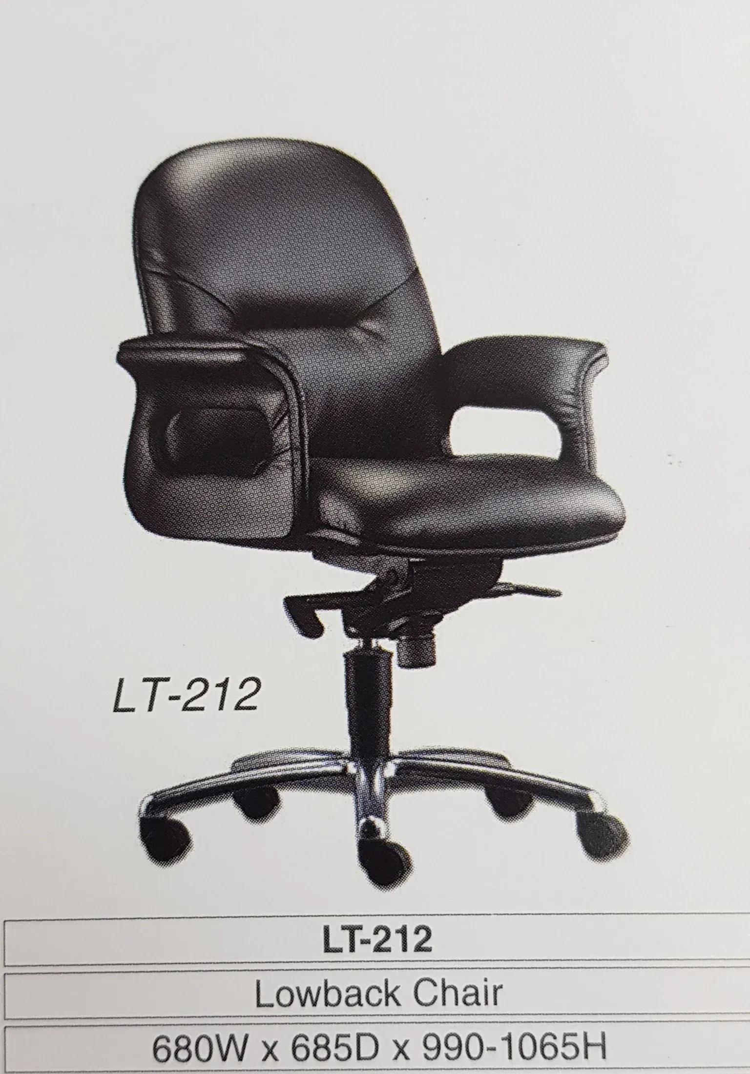 Pisces LT-212 ERGONOMIC LOW BACK OFFICE CHAIR (FULL PU LEATHER) / Pisces / LOW BACK CHAIR / OFFICE CHAIR / ERGONOMIC OFFICE CHAIR / FABRIC CHAIR / ERGONOMIC CHAIR / LT-212 / CHAIR