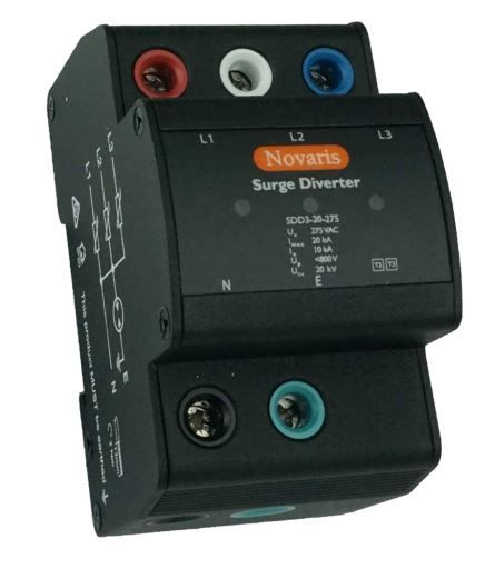 Surge Diverter, 3 Phase, 20kA, 275VAC, All Mode, without alarm contact SDD3-20-275
