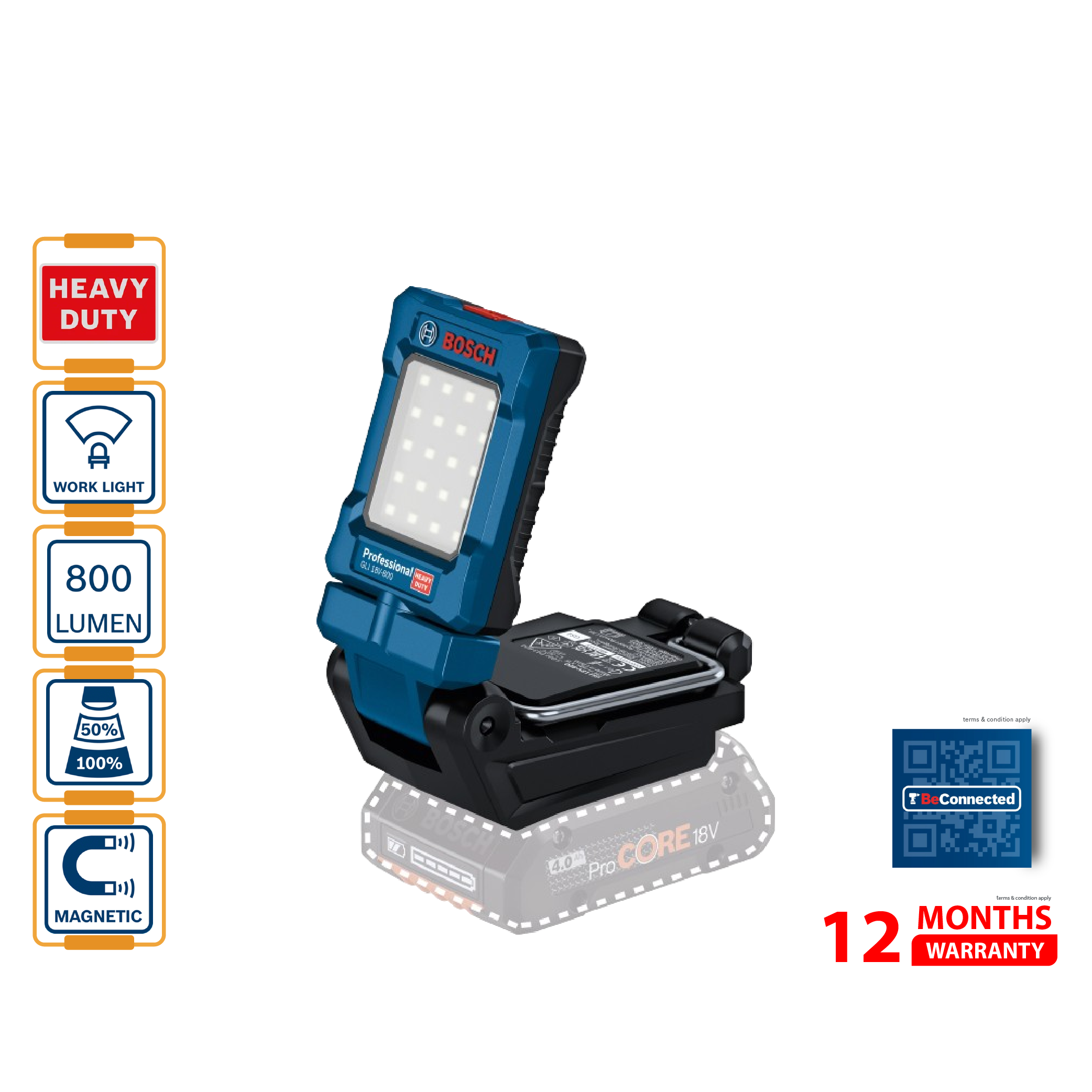 BOSCH GLI 18V-800 LED Light (SOLO) - 0601443600
