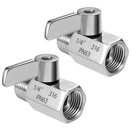 Stainless Steel Mini Ball Valve 1/4" NPT Male to Female