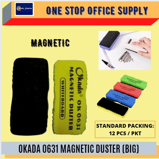 OKADA / WHITE BOARD DUSTER / MAGNETIC / DUSTER / BIG / 0631 / WHITEBOARD / PEMADAM PAPAN