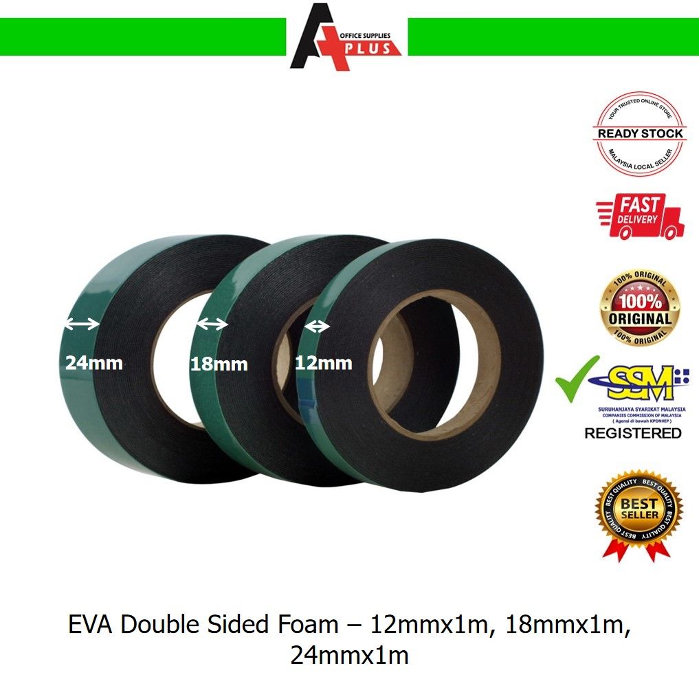 EVA Double Foam Tape / Pita Pelekat Dua Belah - 12mmx1m, 18mmx1m, 24mmx1m
