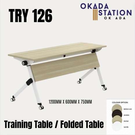 VS TRAINING TABLE / STUDY TABLE / SIZE 4' / 1200MM / FOLDED TABLE / TRY 126 / OFFICE TABLE / MEJA PEJABAT / MEJA TRAINING / MEETING TABLE