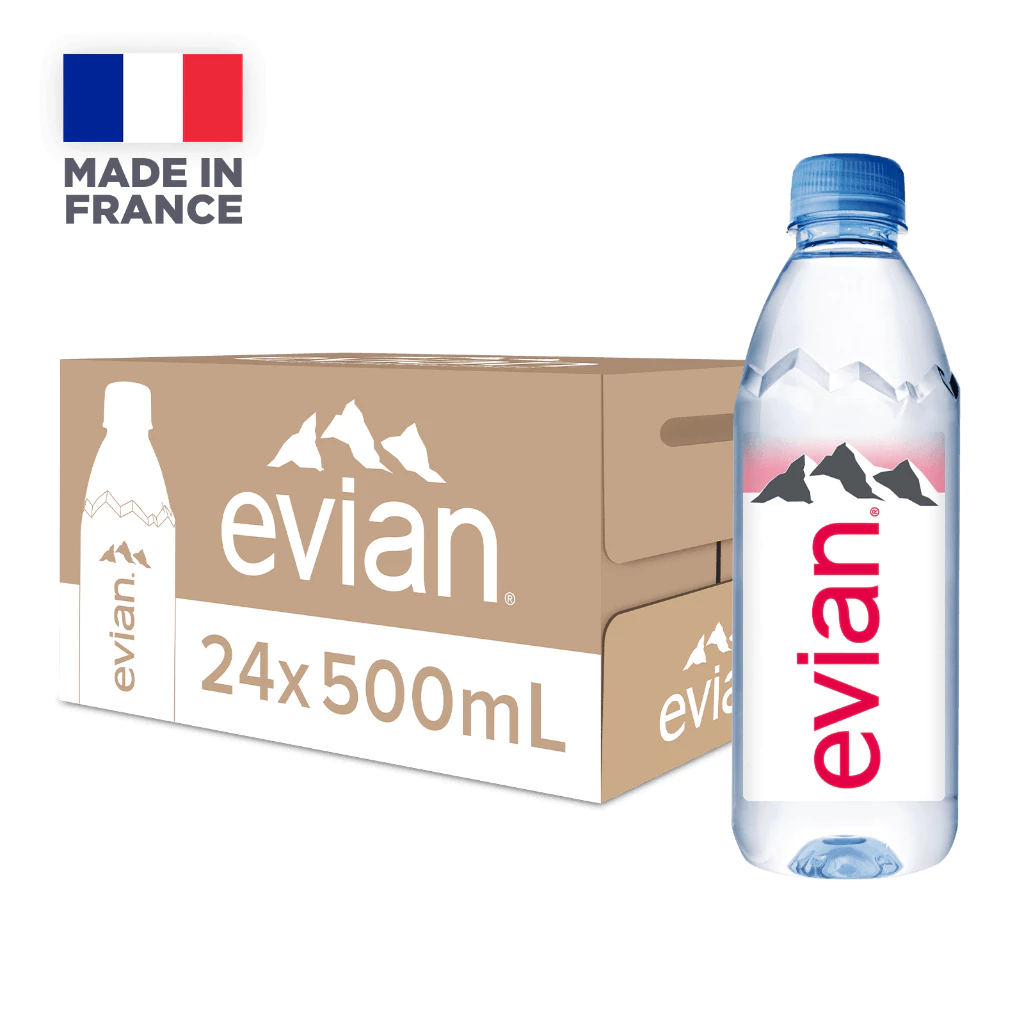 evian Natural Mineral Water (24 x 500ml Case)