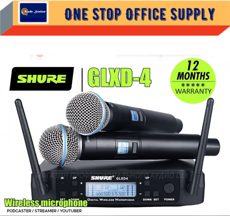 SHURE GLXD4 WIRELESS SINGLE DRIVER DUAL MICROPHONE UHF DYNAMIC PROFESSIONAL MICROPHONE / WIRELESS MICROPHONE / HANDHELD MICROPHONE / MICROFON
