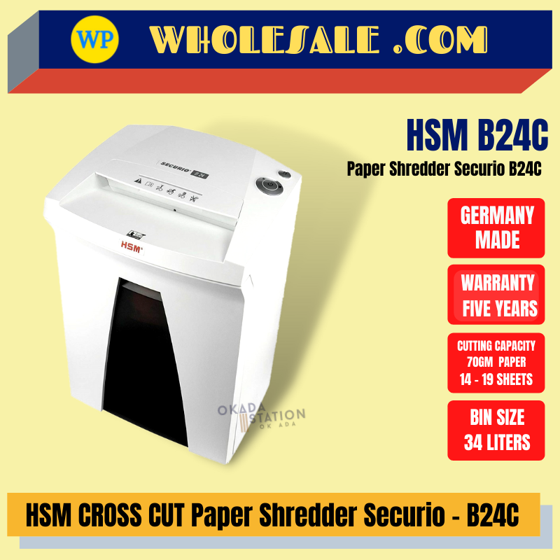 HSM / PAPER SHREDDER / SECURIO / CROSS CUT / B24C / SHREDDER MACHINE / OFFICE SHREDDER /