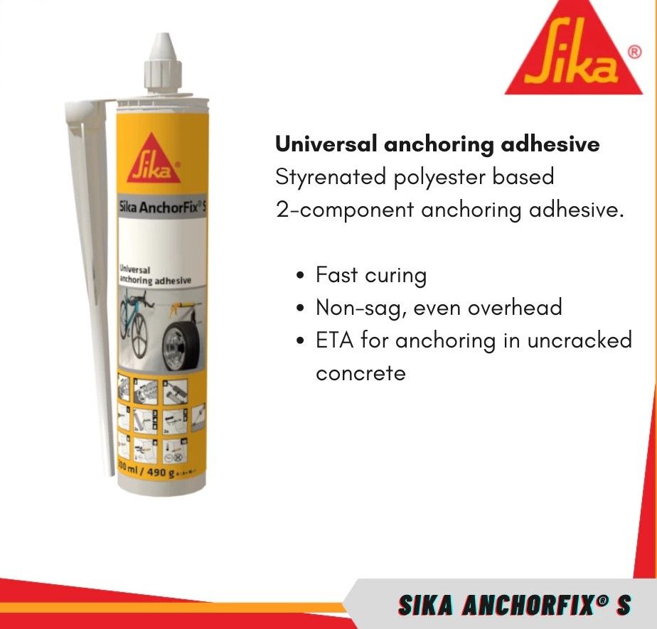 SIKA AnchorFix庐 S FAST CURING ANCHORING ADHESIVE 300ML - WALL PLUG GAM