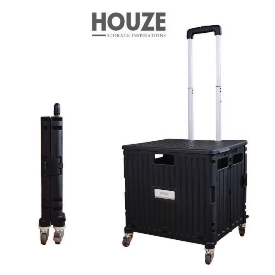 Foldable Shopping Trolley With Wheels Storage Box Convenient Trolley