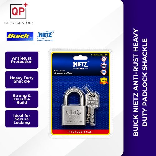 BUICK NIETZ ANTI-RUST HEAVY DUTY PADLOCK SHACKLE [LIFE TIME ANTI-RUST WARRANTY] l MANGGA KUNCI l 挂锁-60MM X 1PC