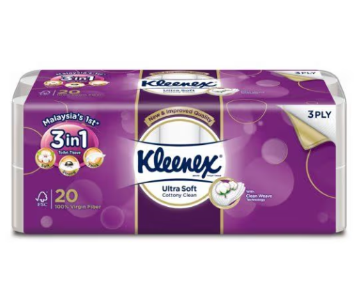 4x20x190s Kleenex BT U/Soft Scent 3ply (90713Q)