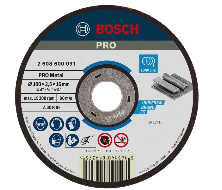 BOSCH MILD STEEL CUTTING DISC 4 INCH 2608600091 / 25PCS PACK