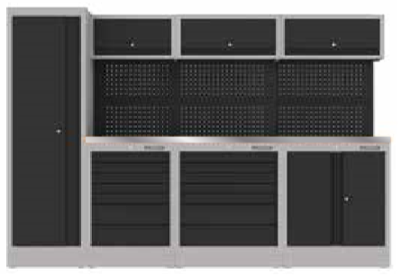 JONNESWAY 118" PROFESSIONAL ORGANIZED STORAGE MODULES