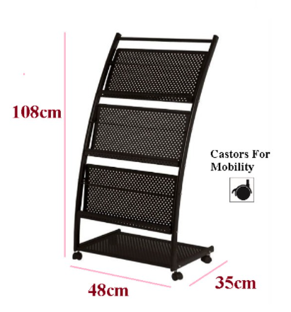 Magazine Newspaper Rack or Stand MR1602 Black