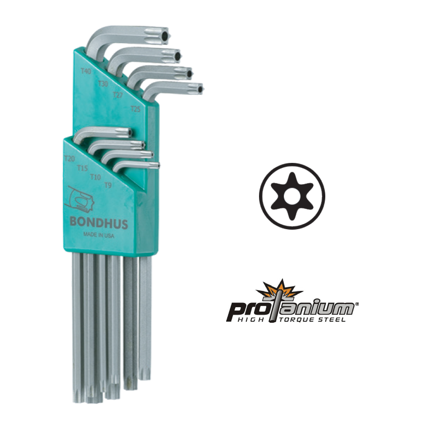 BONDHUS Star (Lobe) L-Wrench For Torx Tamper Resistant Screw - Set