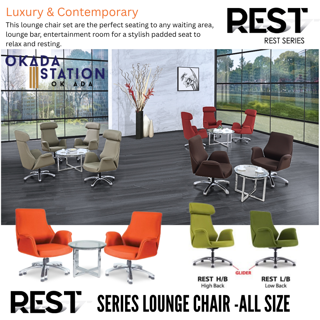 CLASSIC CHAIR REST SERIES SWIVEL LOUNGE CHAIR - ALL MODEL / REST SERIES / LOUNGE CHAIR / RELAX CHAIR / ARM CHAIR / CHAISE LOUNGE / EASY CHAIR / LOW BACK / HIGH BACK / REST L/B / REST H/B / REST