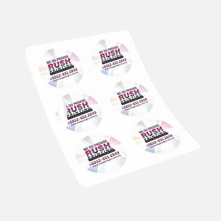 CUSTOM WHITE STICKER WITH DESIGN (5cmX10cm)