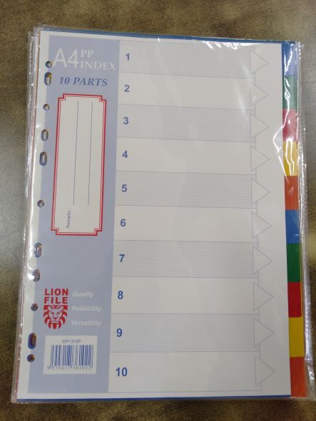 A4 Index Divider Paper 10 (parts/colour)