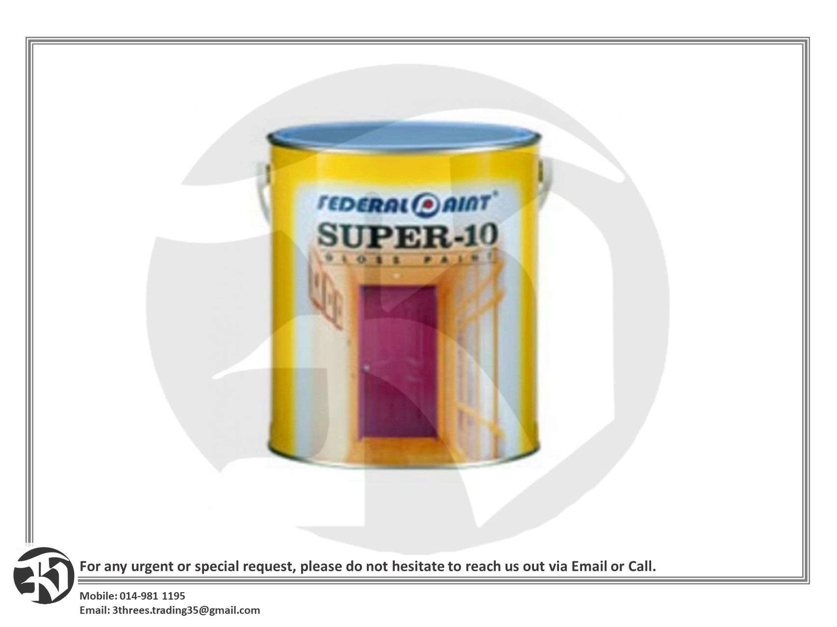 Federal Paint Super10 Gloss Paint Orange 1L/5L