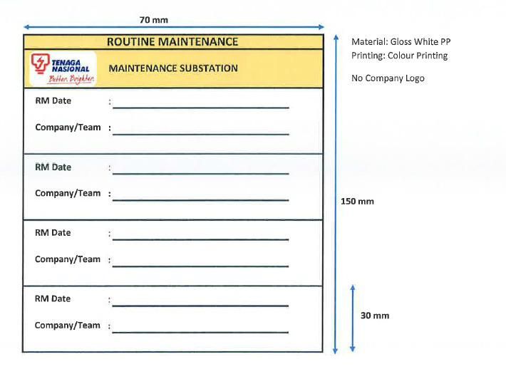 STICKER ROUTINE MAINTENANCE