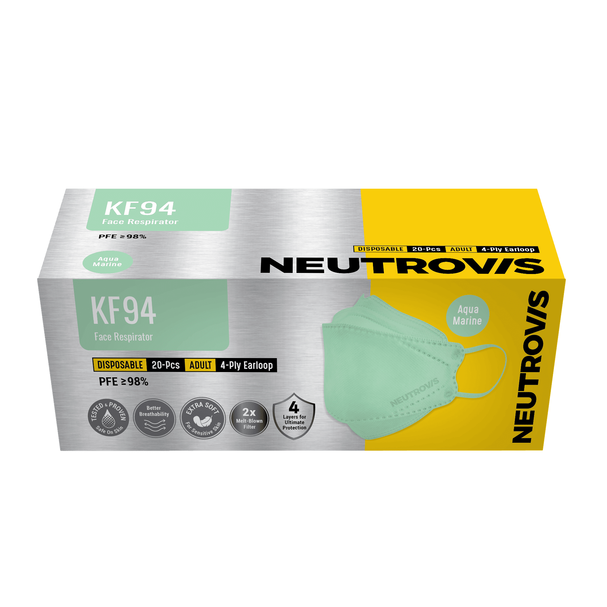 Neutrovis KF94 Face Mask Full Range 22882 KFHijab green Y-HK-71951-KK