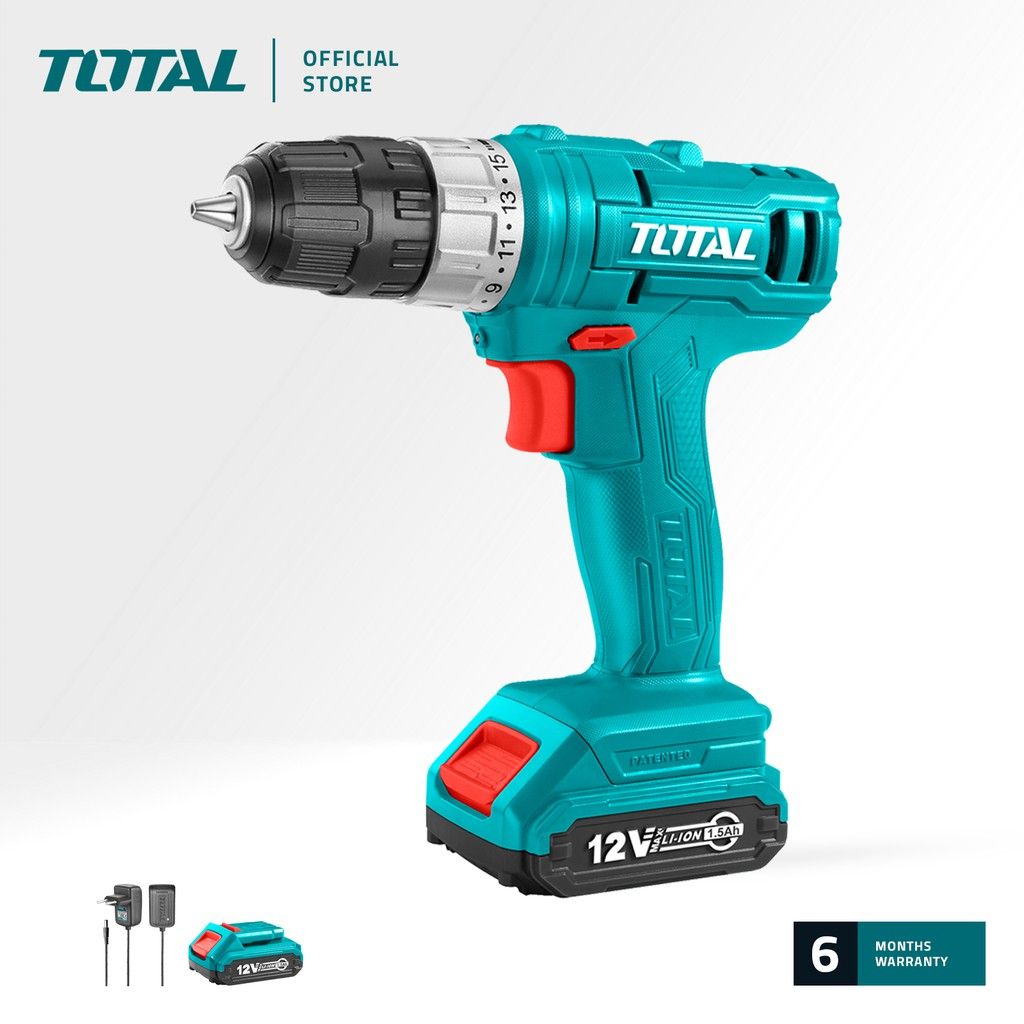 TOTAL TDLI1211 LI-ION CORDLESS DRILL (PACKAGE COMES WITH 1 PC 12V 1.5 AH BATTERY / 1 PC CHARGER)