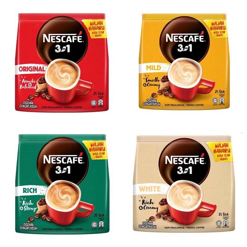 NESCAFE 3in1 Original / Rich / Mild (18g x 25’s)