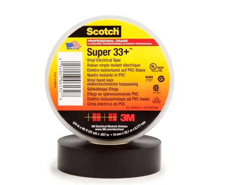 3M Scotch Super 33+ Black PVC Electrical Tape, 19mm x 20m