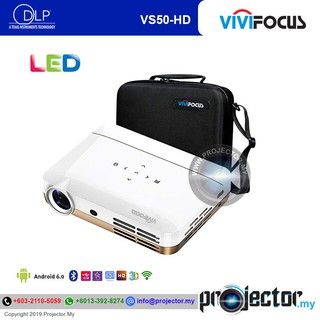 ViviFocus VS50-HD Mini Portable Android Smart Projector, HDMI, USB, Micro SD Card Slot