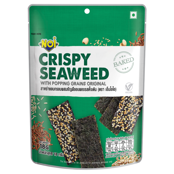 NOI Crispy Seaweed with Popping Grains Original 18g X 12 pkts