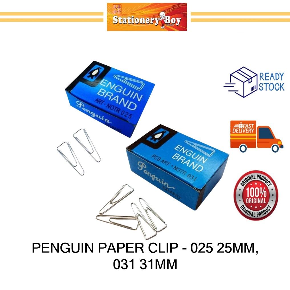 PENGUIN PAPER CLIP 025 25MM, 031 31MM
