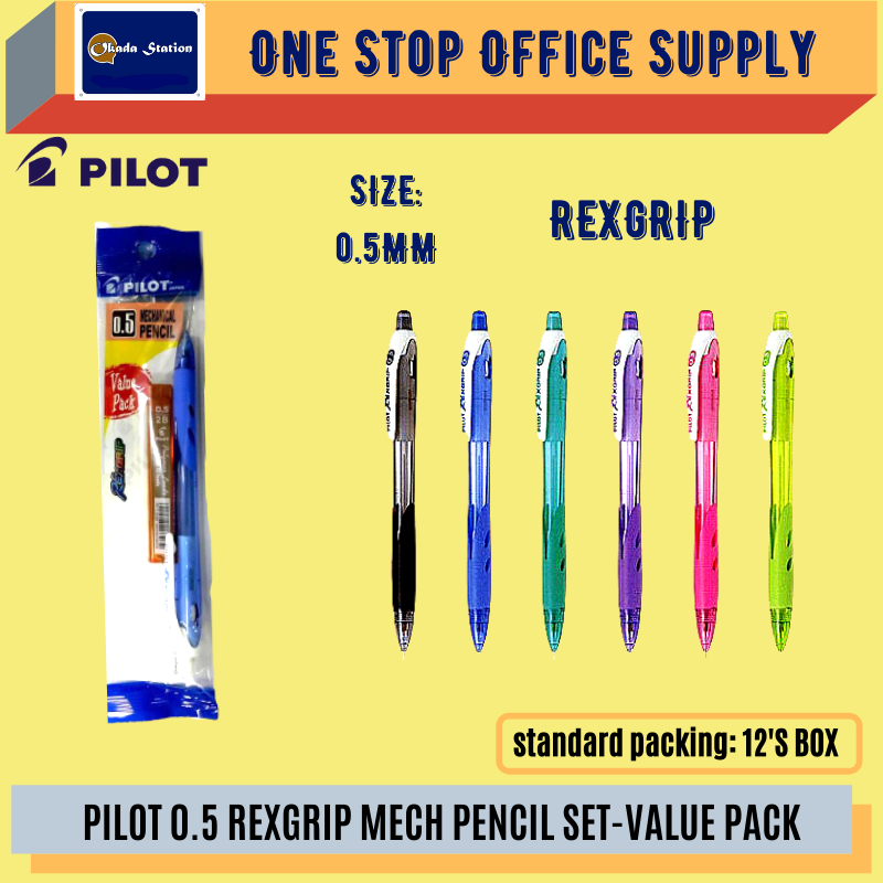 PILOT 0.5MM REXGRIP 10R5 MACHANICAL PENCIL SET-VALUE PACK / Pilot / 0.5mm / Machanical Pencil / 10R5 / Pilot Rexgrip Machanical Pencil
