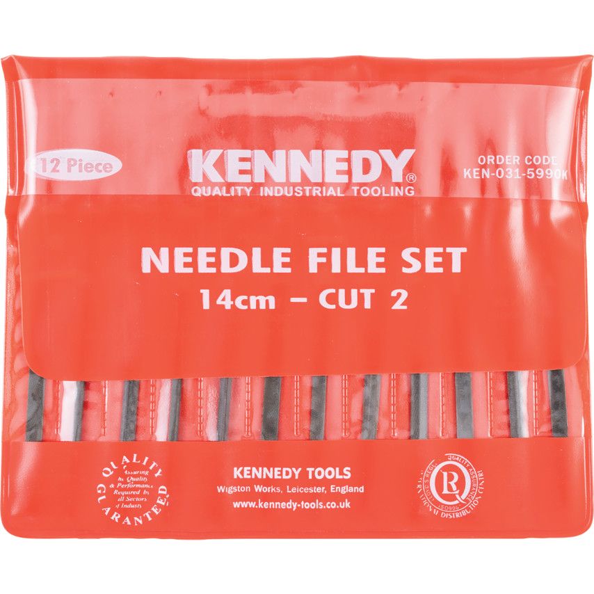Kennedy 140mm (5.1/2") 12 Piece Second Cut Assorted Needle File Set KEN0315990K