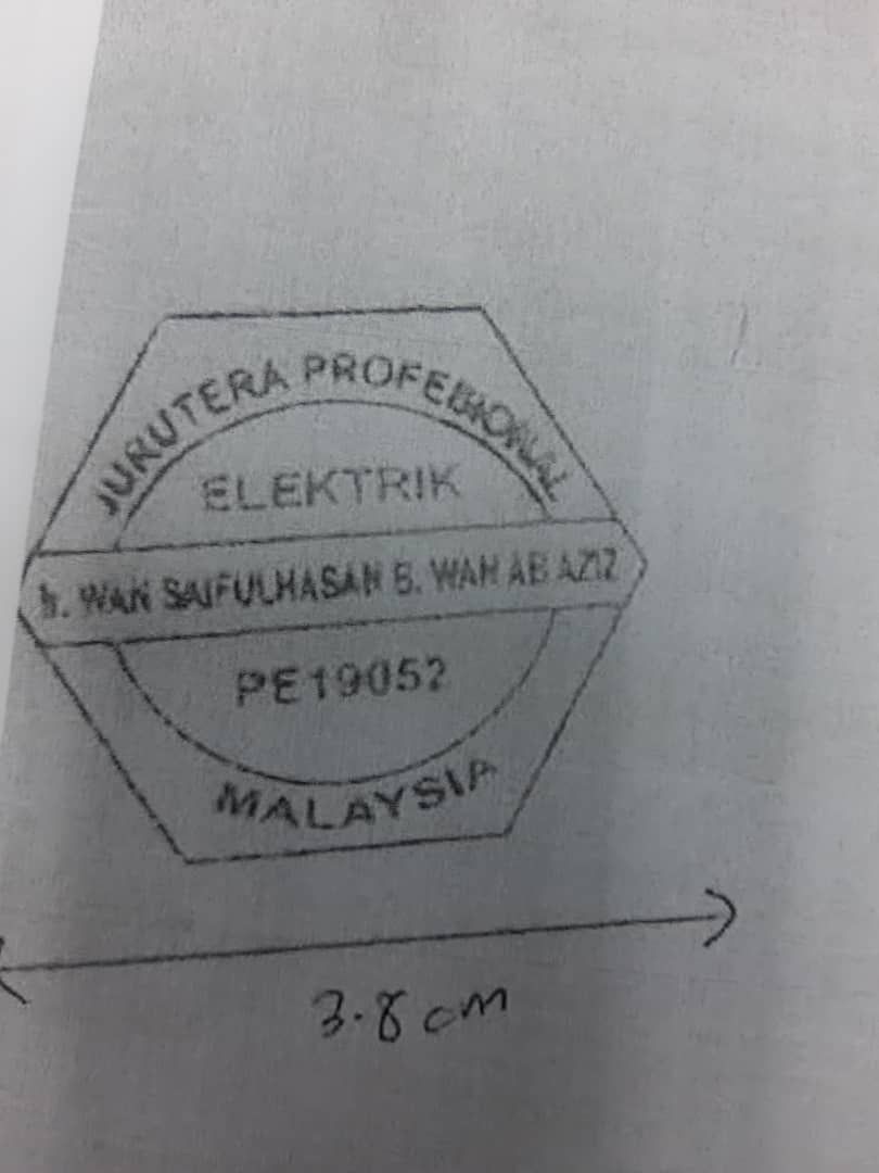 Rubber Stamp Biasa 3.8cm