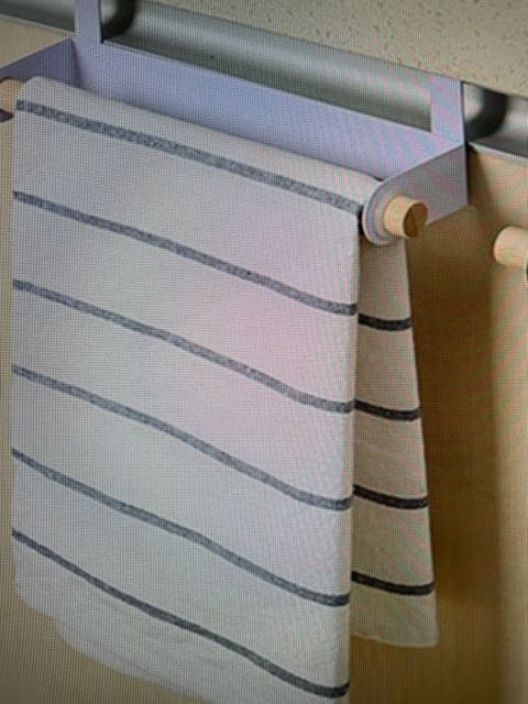 Kitchen Towel Holder Roll Paper Storage Rack Tissue Hanger Under Cabinet Door