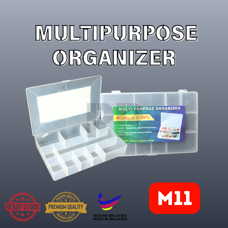 M11 Grid Multipurpose Transparent Plastic Storage Box Fishing Box Jewelry Box Organizer Storage Box