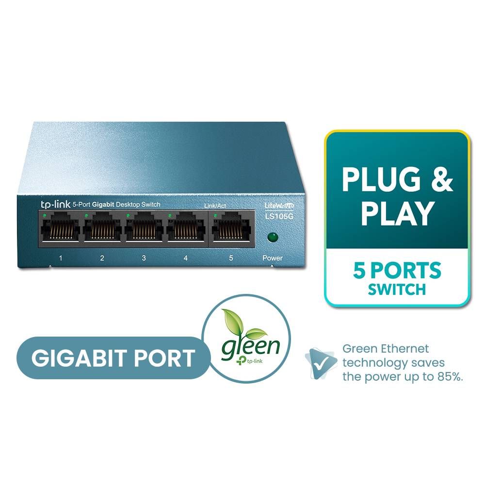 TP-LINK 5-PORT LITEWAVE GIGABIT DESKTOP SWITCH