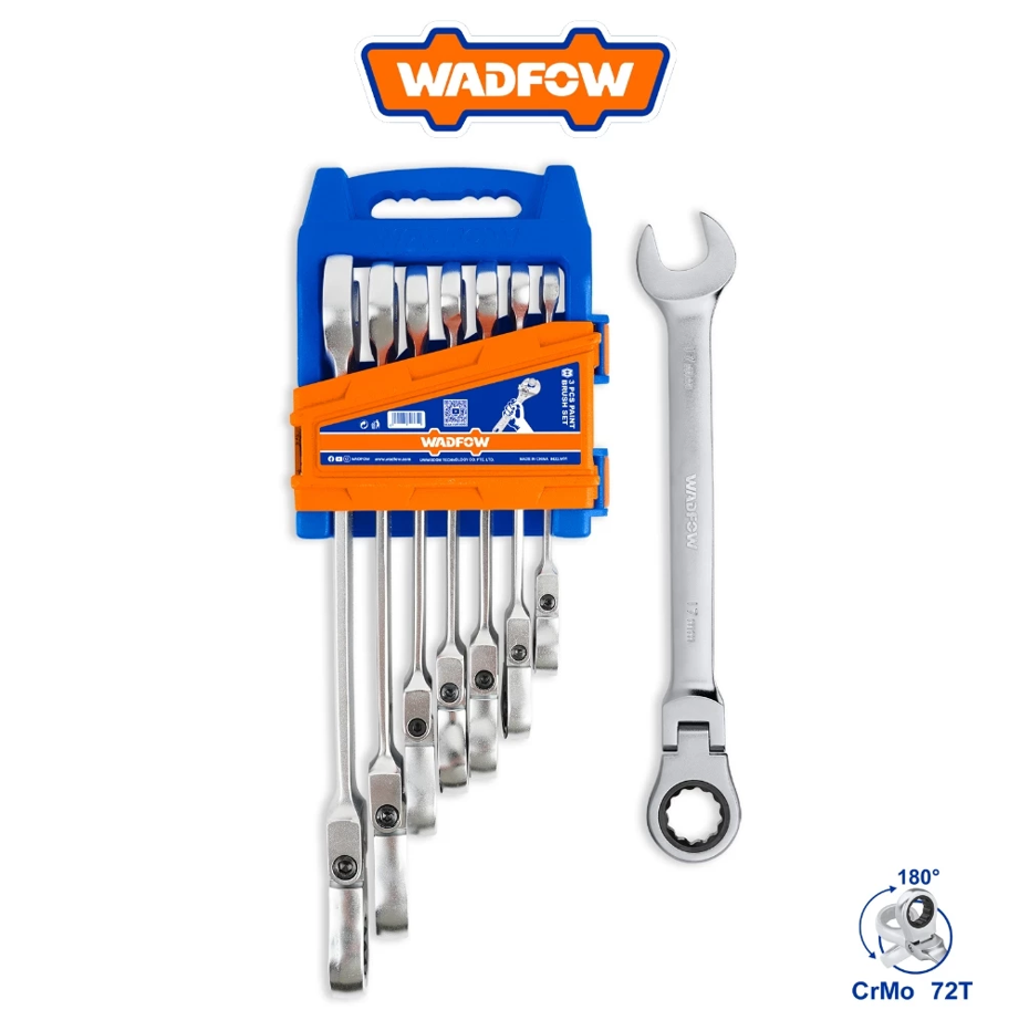 WADFOW 7 PCS FLEXIBLE RATCHET SPANNER SET CR-V + CRMO STEEL (WSP5207)