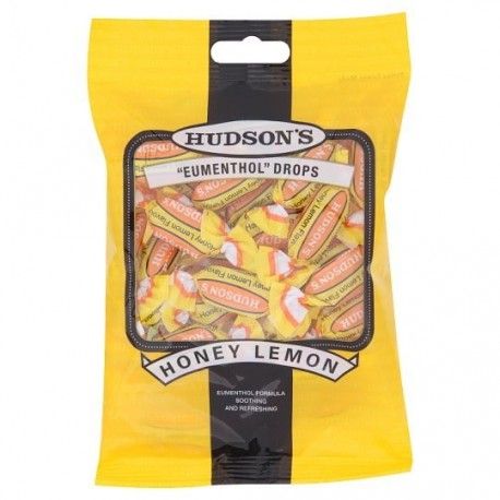 HUDSONS THROAT DROPS HONEY LMN 100G