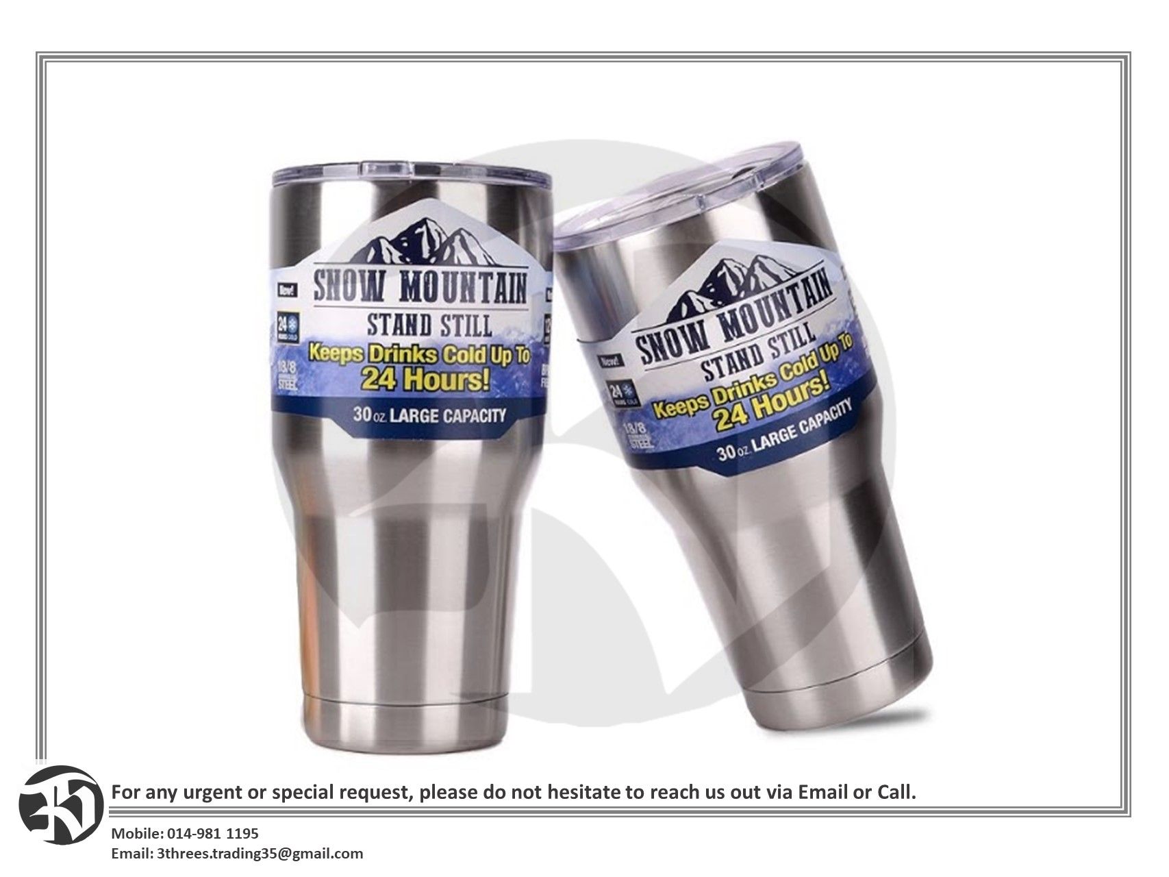 Double-wall Stainless Steel Tumbler 900ml