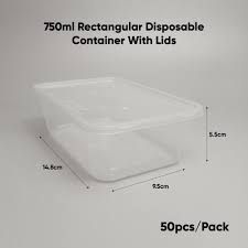 Rectangular Microwave Food Container With Lid Tupperware-AW 750ML (50PCS+/-)